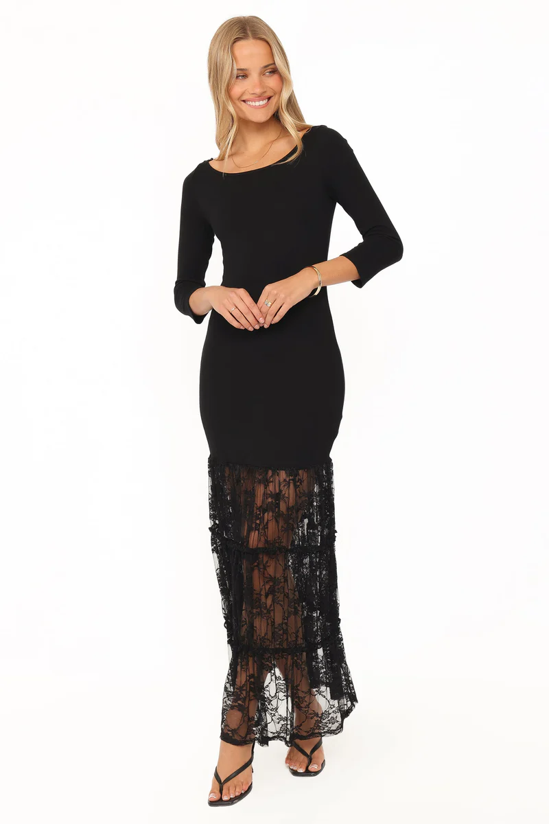 Ladonna Long Sleeve Maxi Dress - Black