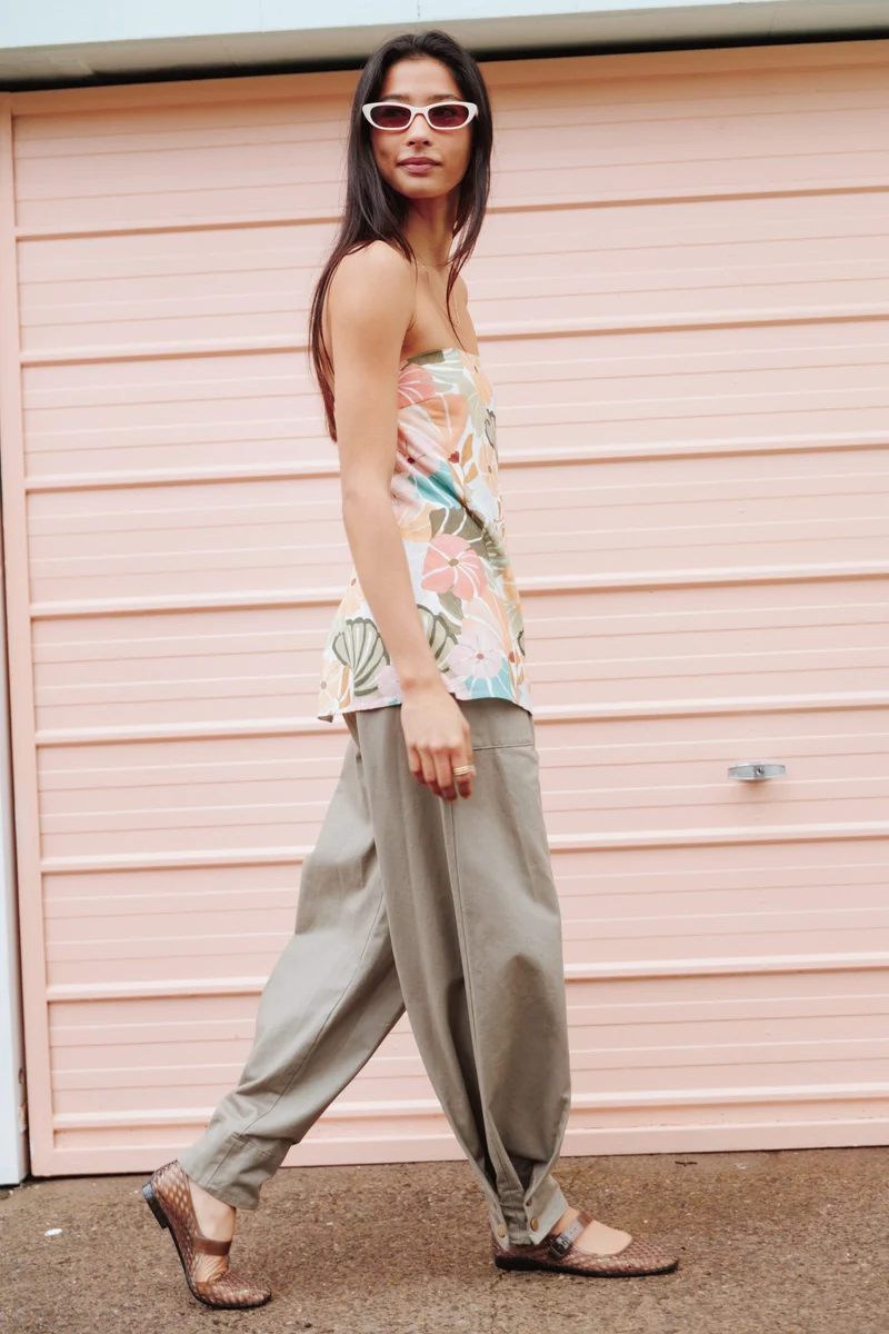 Hilda Tapered Trouser Pants - Khaki