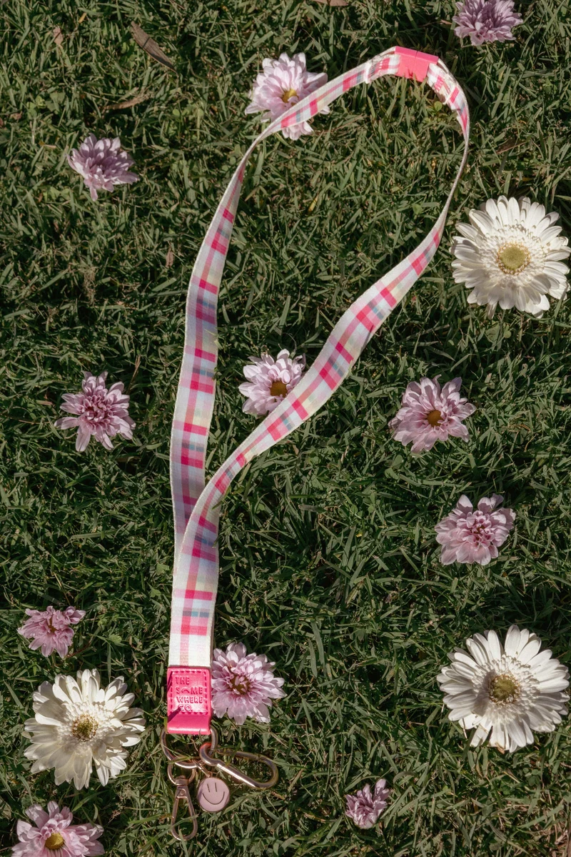Lanyard - Pink Picnic Plaid
