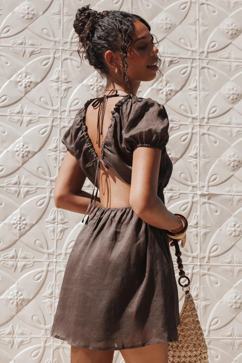 Arista Mini Dress - Espresso