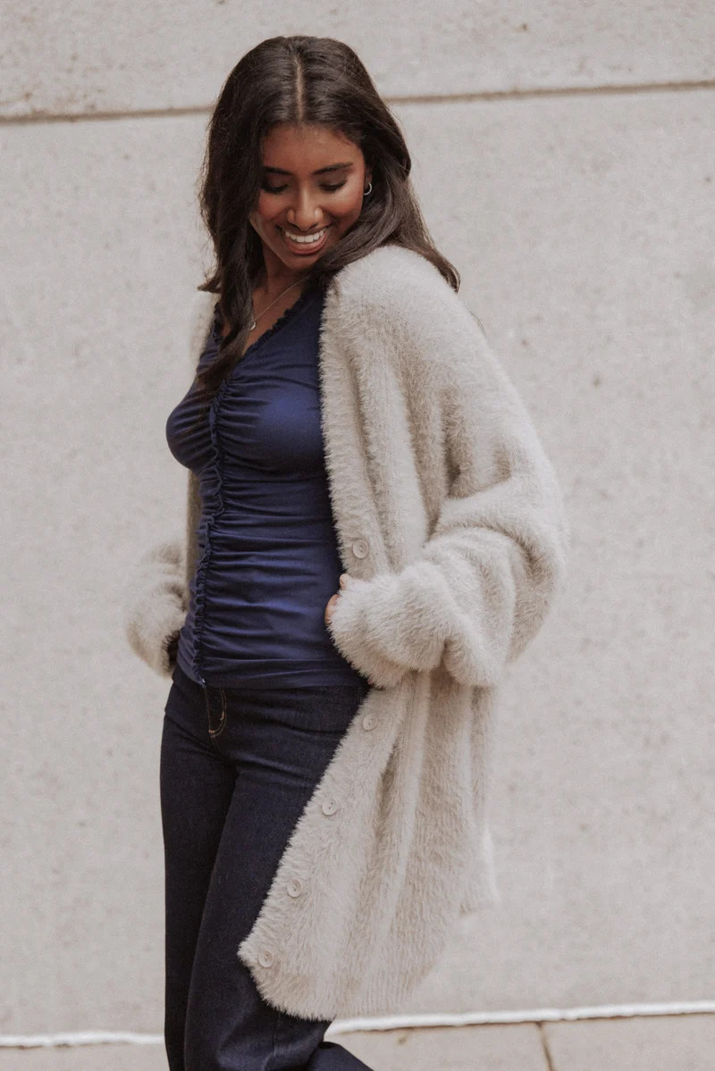 Saoirse Oversized Cardigan - Camel