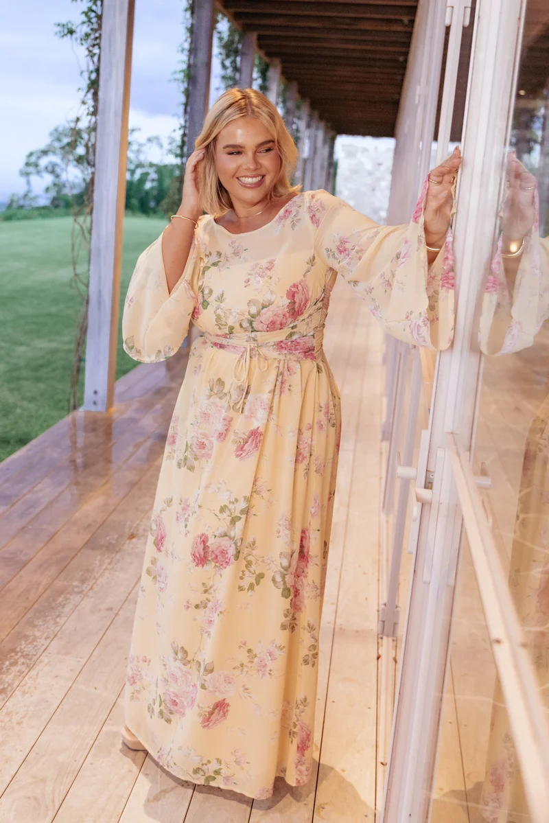 Samara Maxi Dress - Yellow Floral