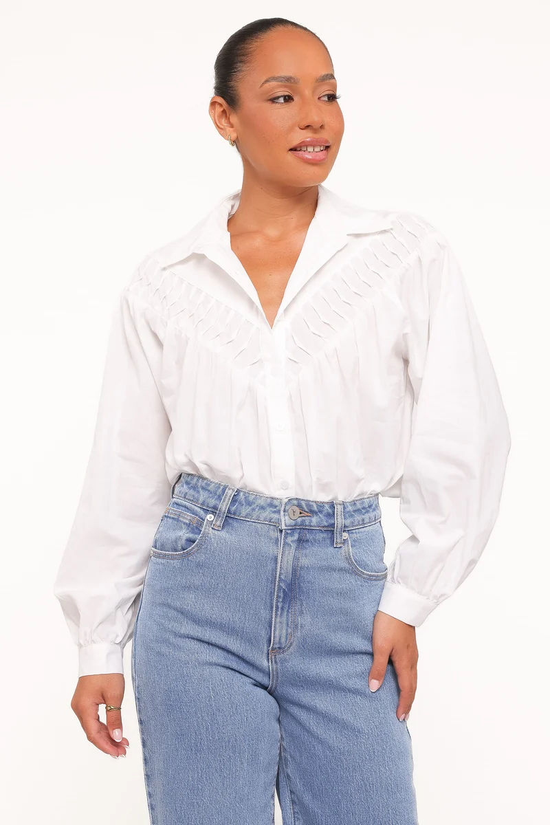 Watson Lace Inset Shirt - White