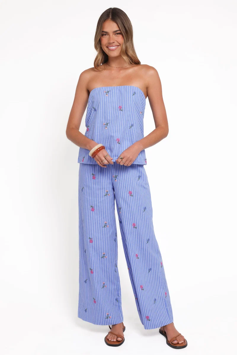 Ezra Pant Set - Blue Stipe