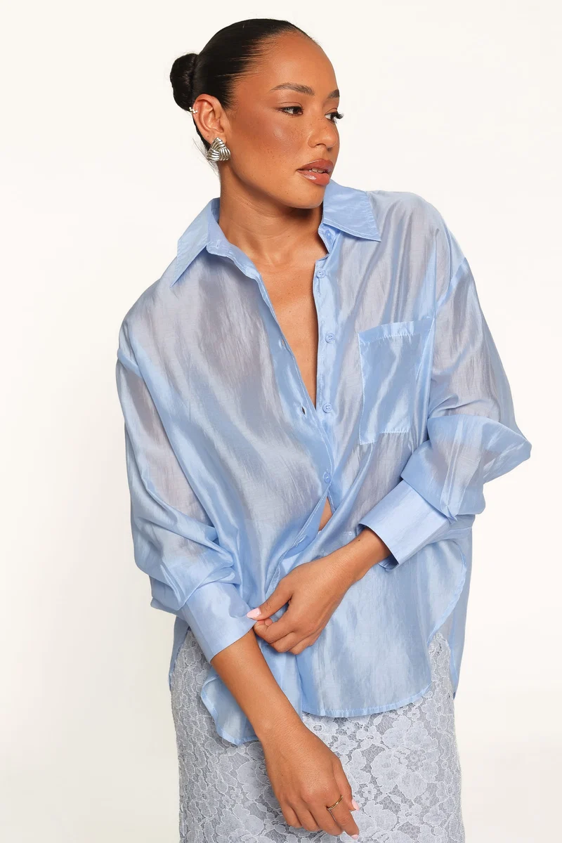 Alvine Sheer Shirt - Sky Blue