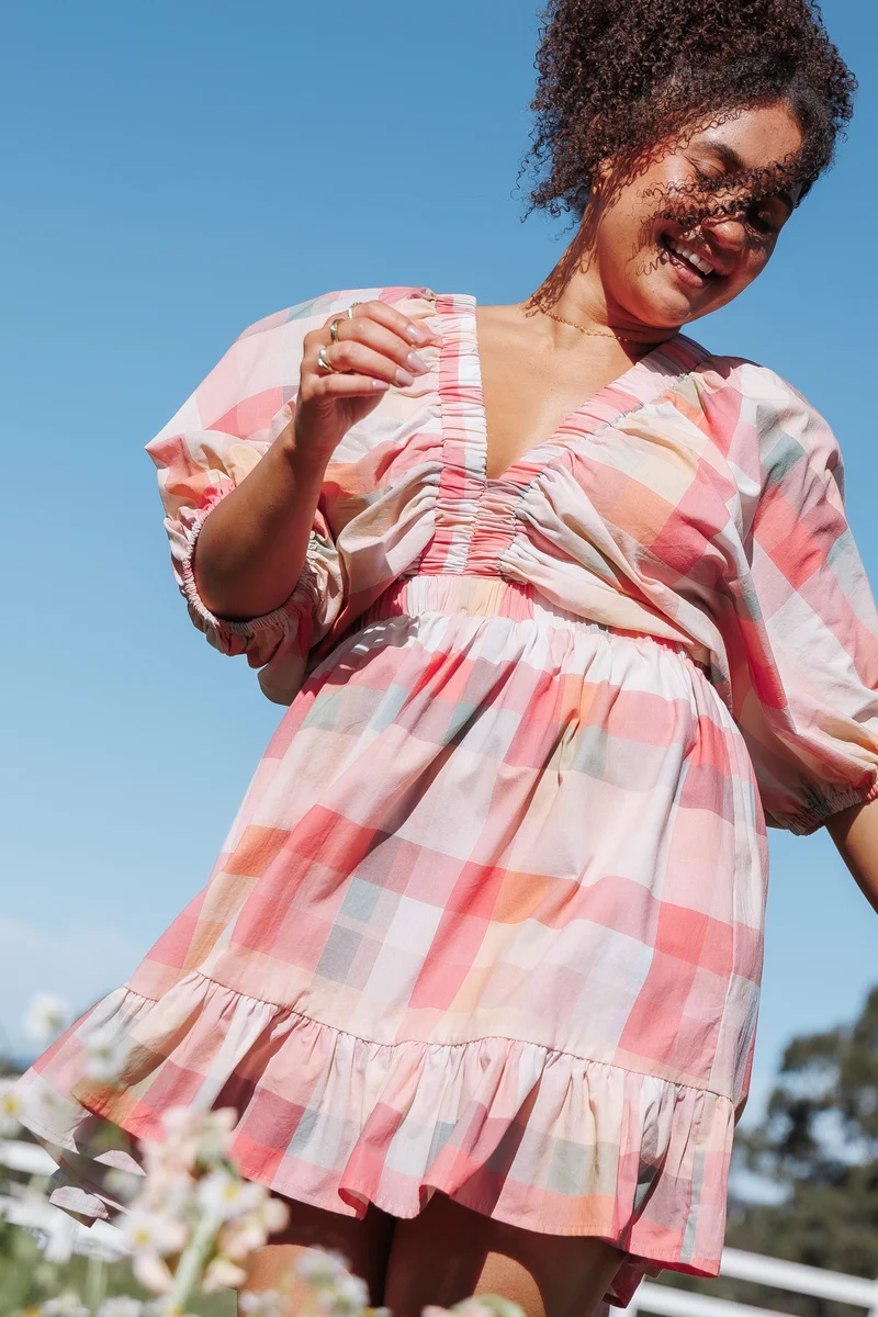 Itsy Mini Dress - Pink Picnic Plaid