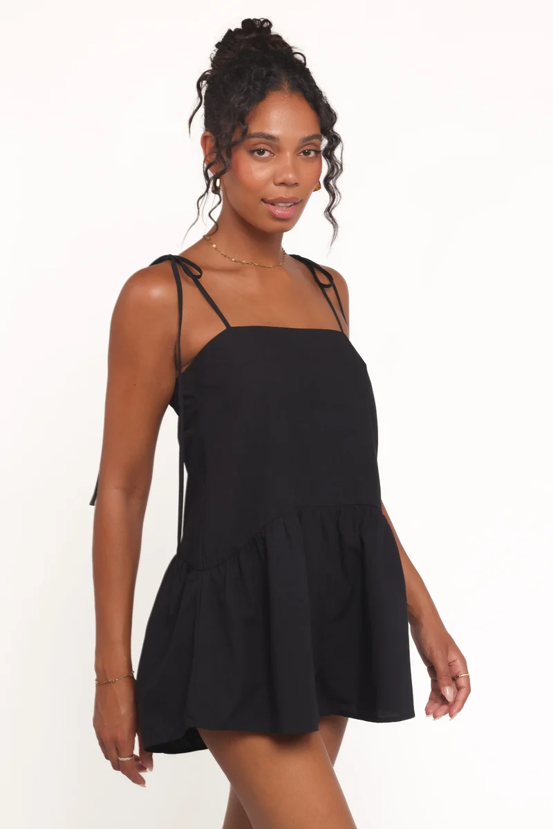 Rubie Tie Shoulder Playsuit - Black