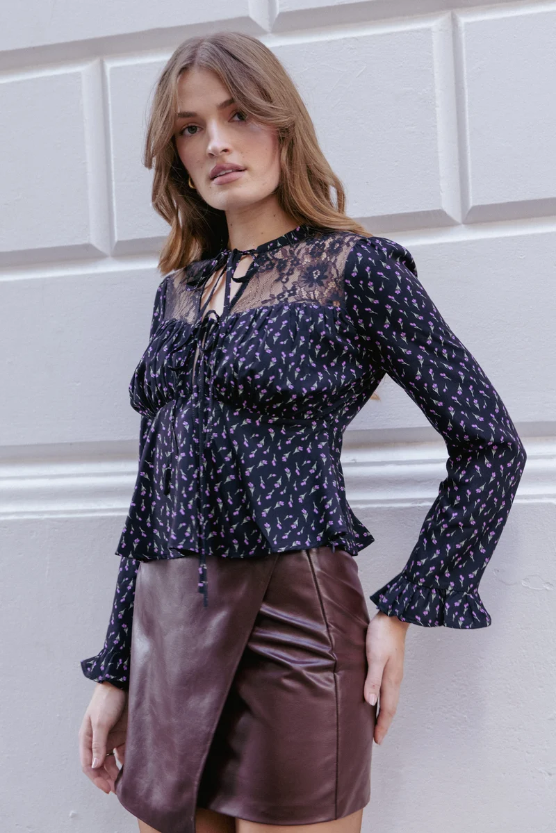 Parker Faux Leather Mini Skirt - Burgundy