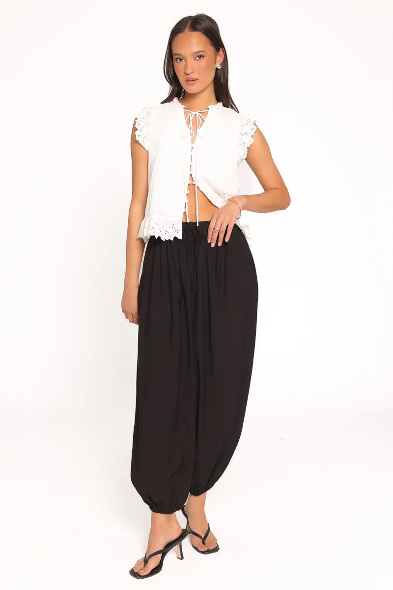 Ayvah Balloon Hem Pants - Black