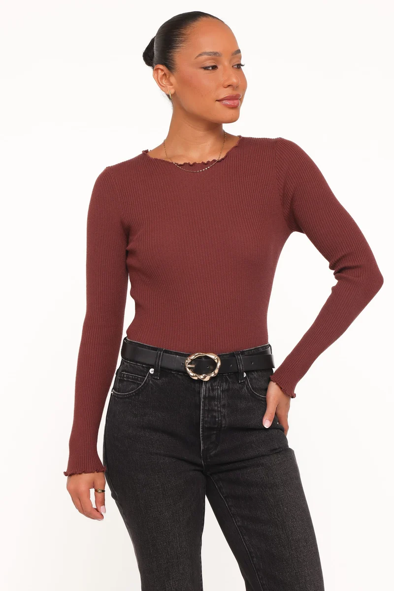 Kya Knit Top - Chocolate