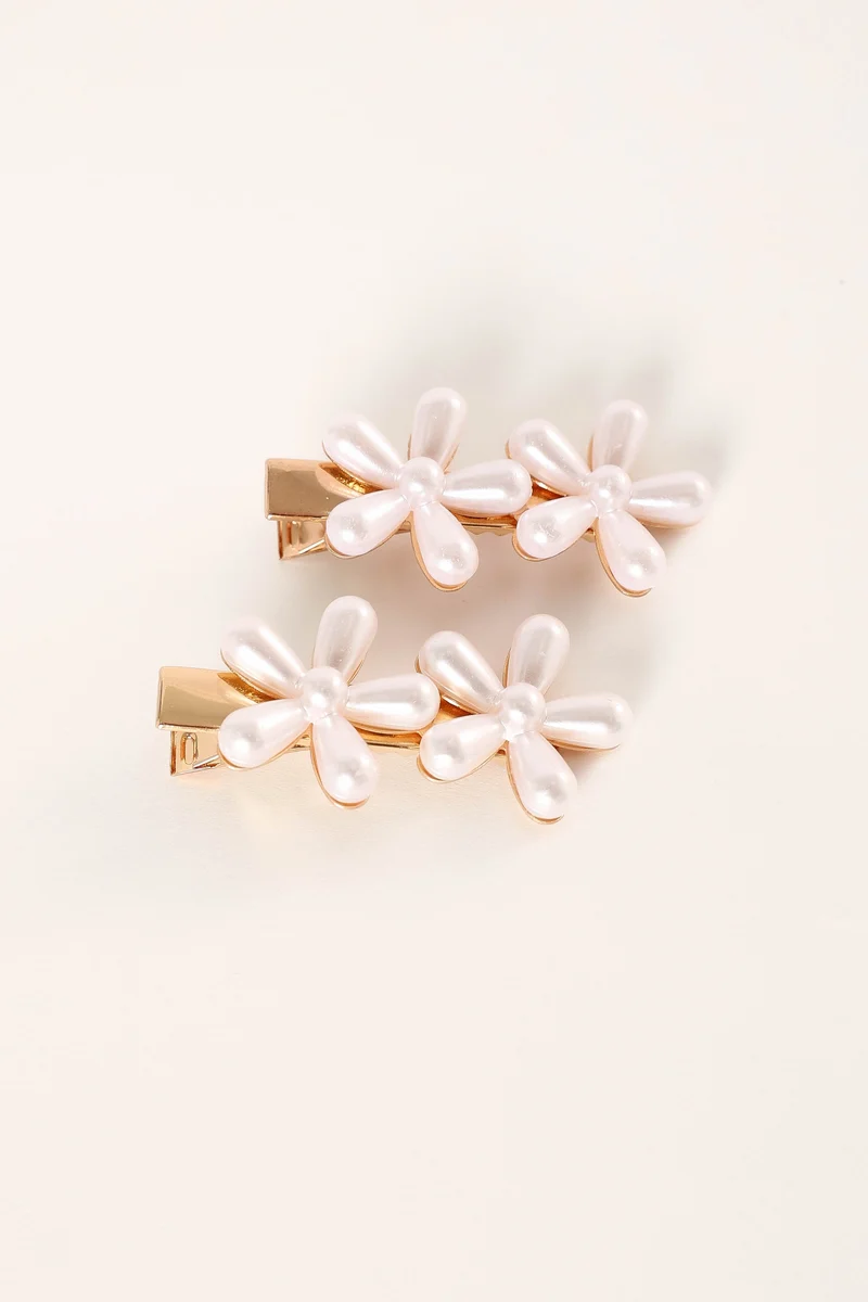 Lily Hair Clip 2 Pack - Pearl