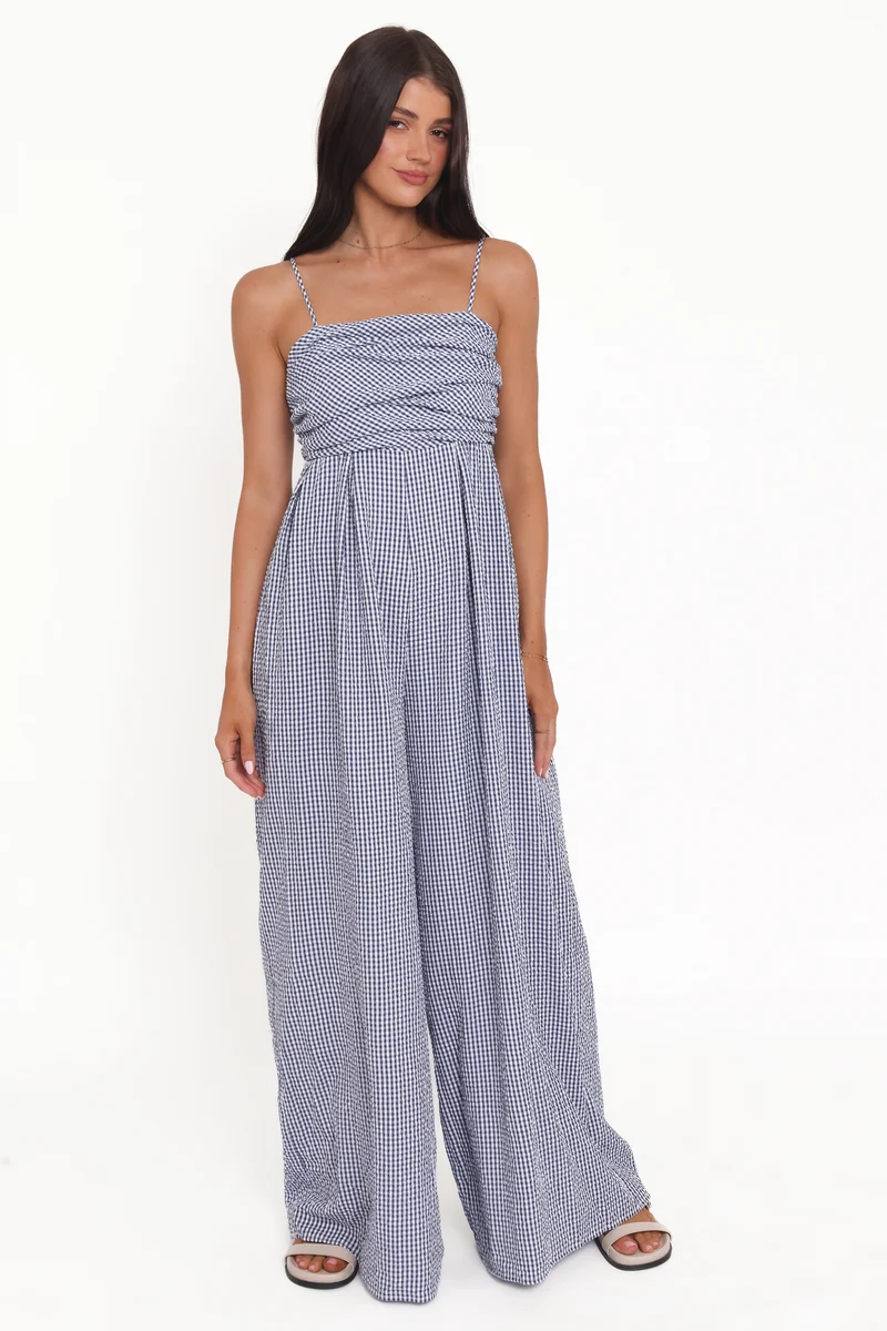 Pricilla Jumpsuit - Blue Gingham