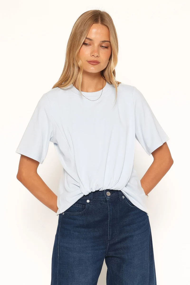 Landon Knit Top - Pale Blue