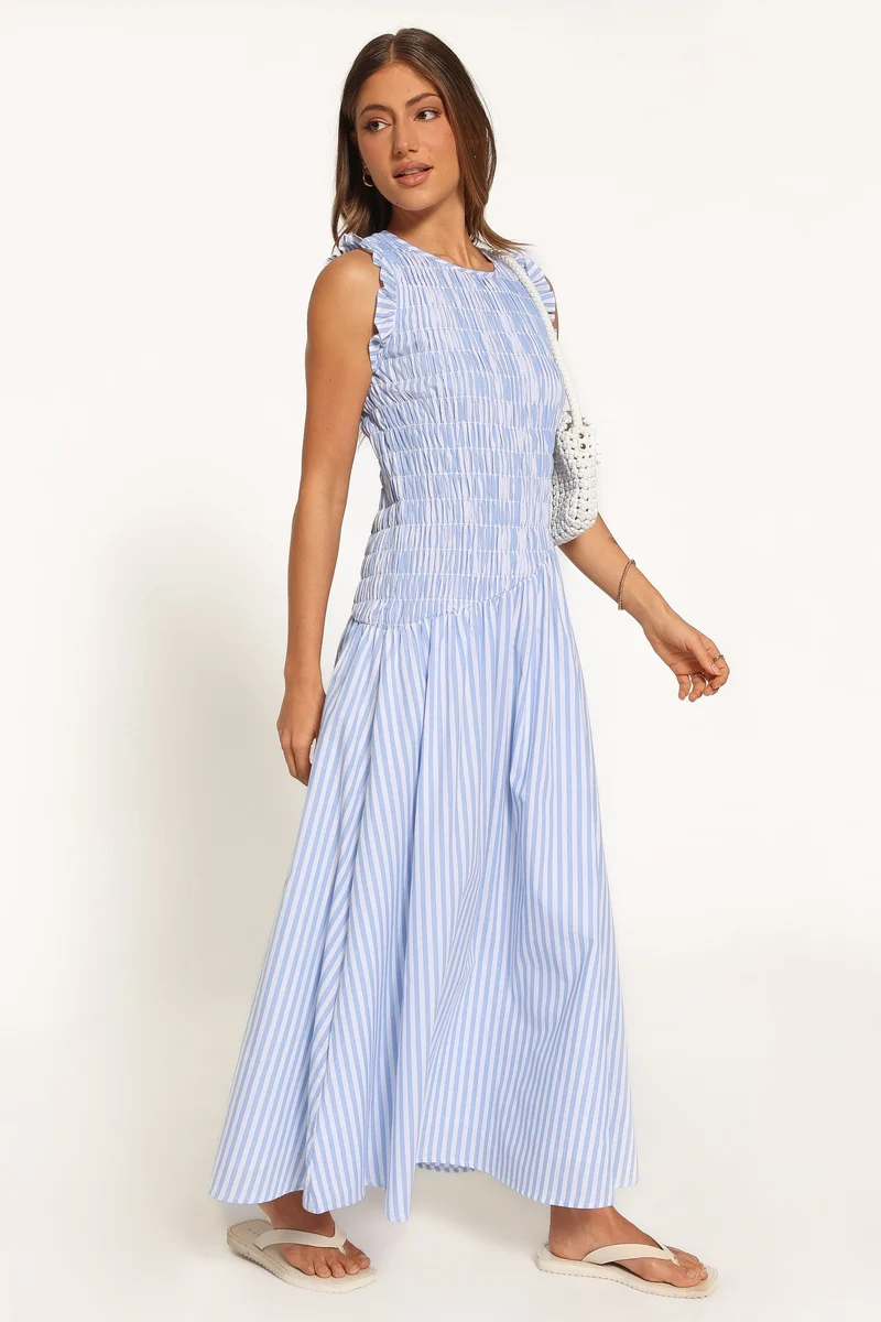 Arleigh Maxi Dress - Blue/White Stripe