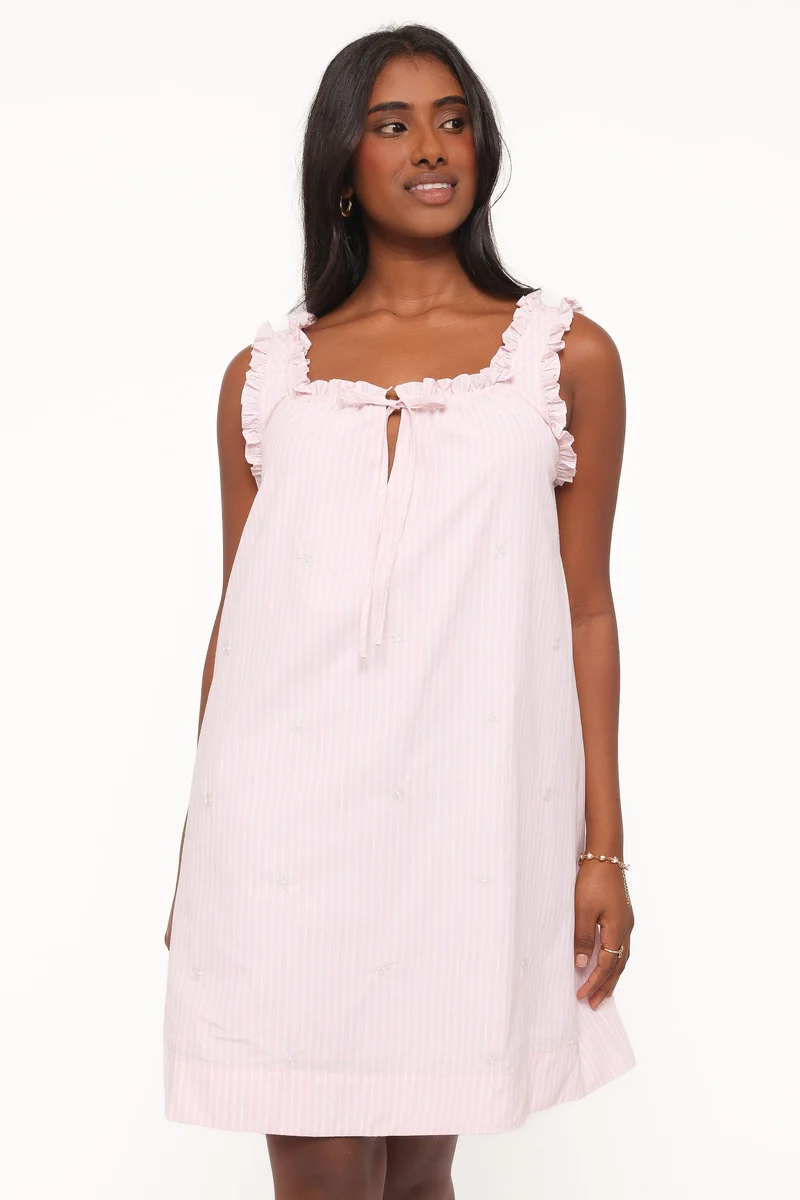 Olivienne Mini Dress - Pink Stripe