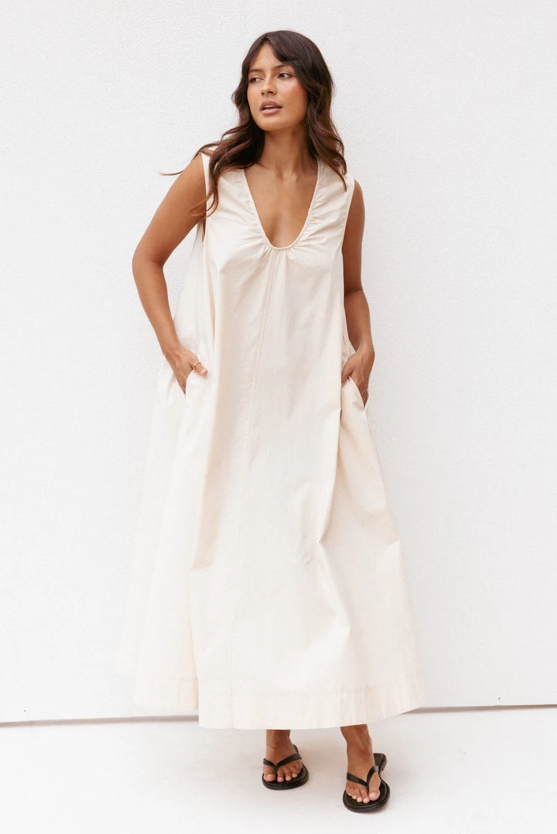 Laurita Maxi Dress - Oatmeal