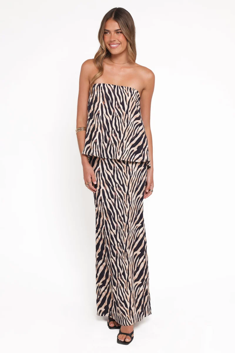 Agnes Skirt Set - Brown Zebra