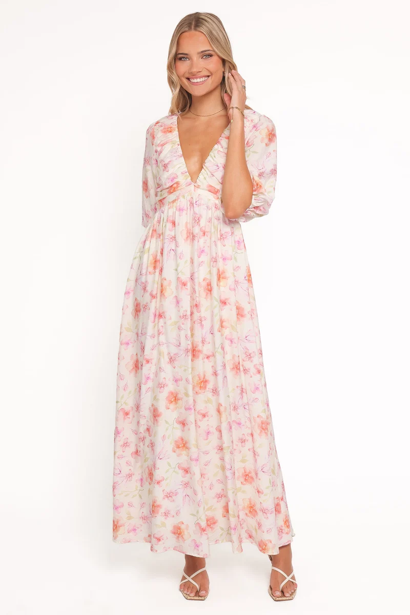Andara Maxi Dress - White Floral