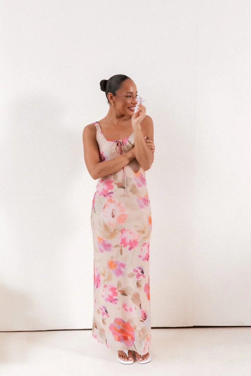 Avina Maxi Dress - Pink Floral