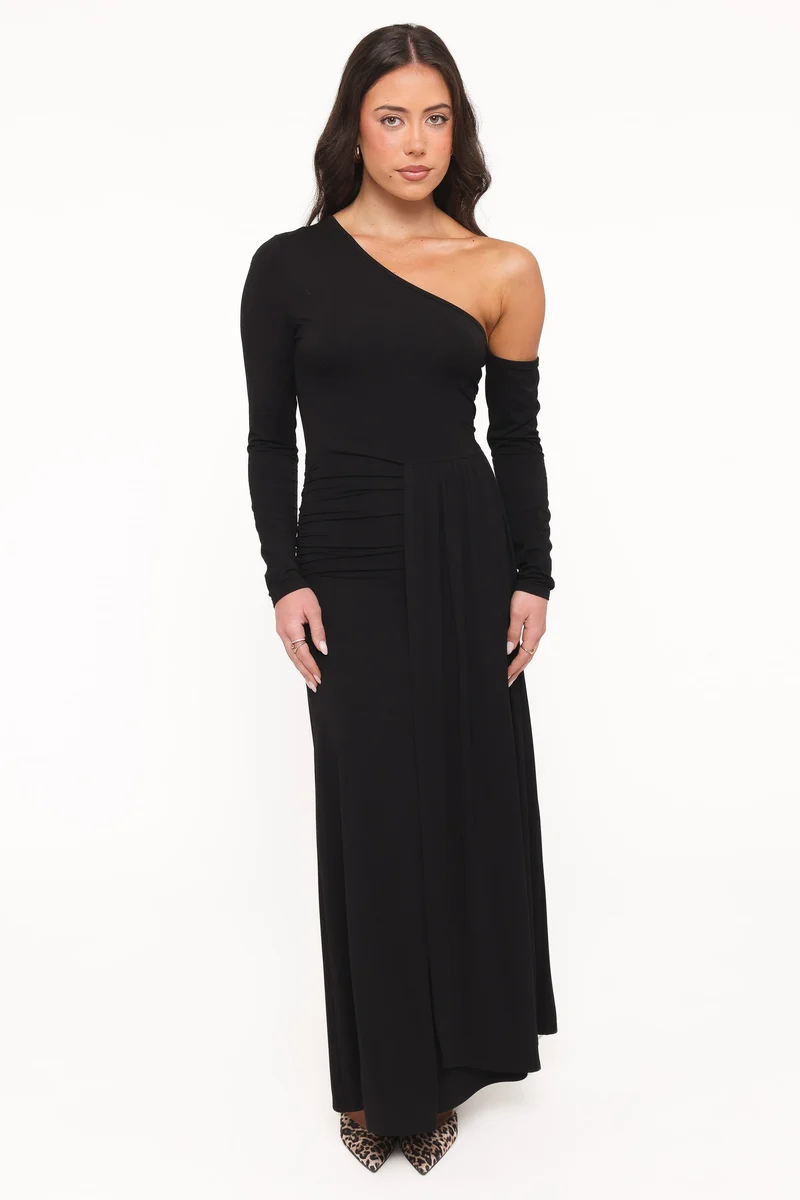 Dionne Off Shoulder Maxi Dress - Black