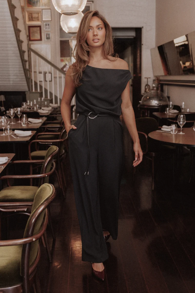Maisie Off Shoulder Jumpsuit - Black