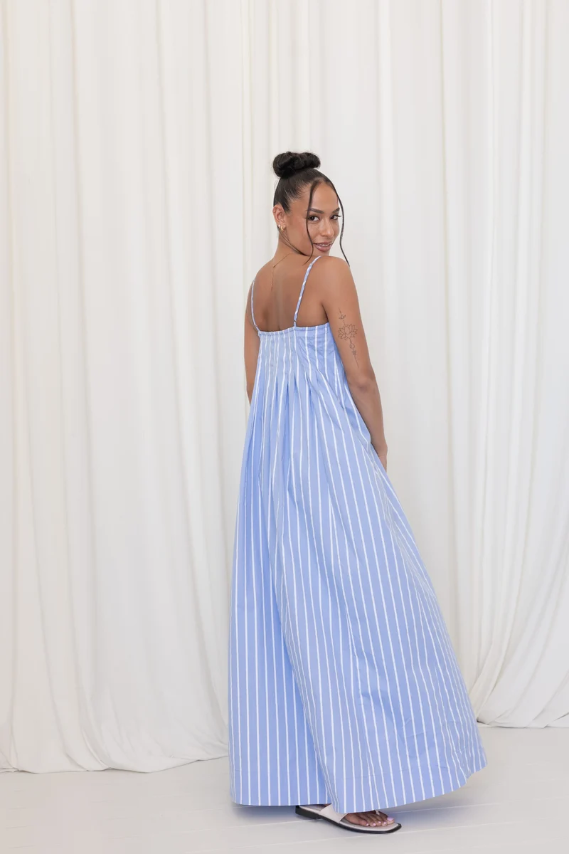 Arletta Maxi Dress - Blue Stripe