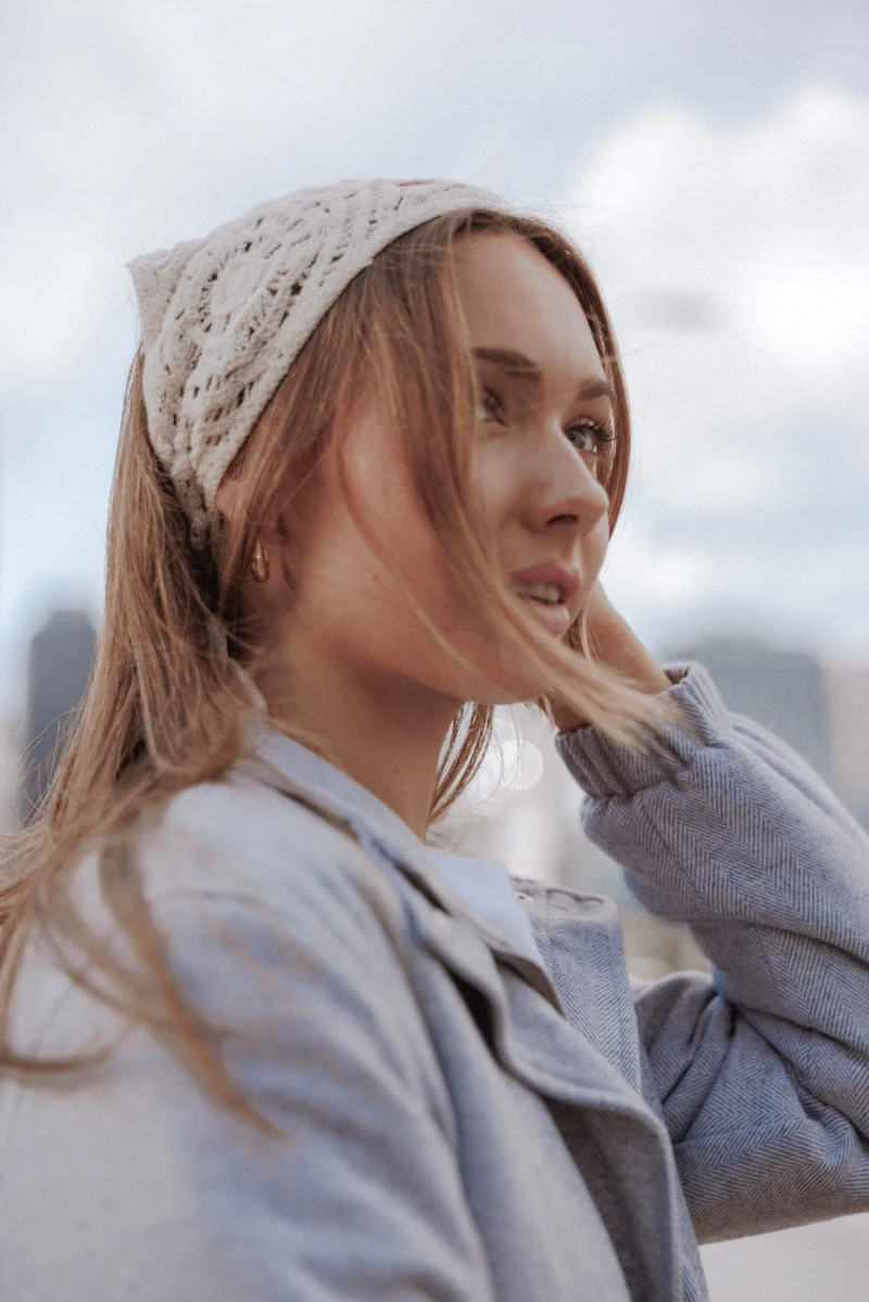 Sabrina Crochet Bandana - White