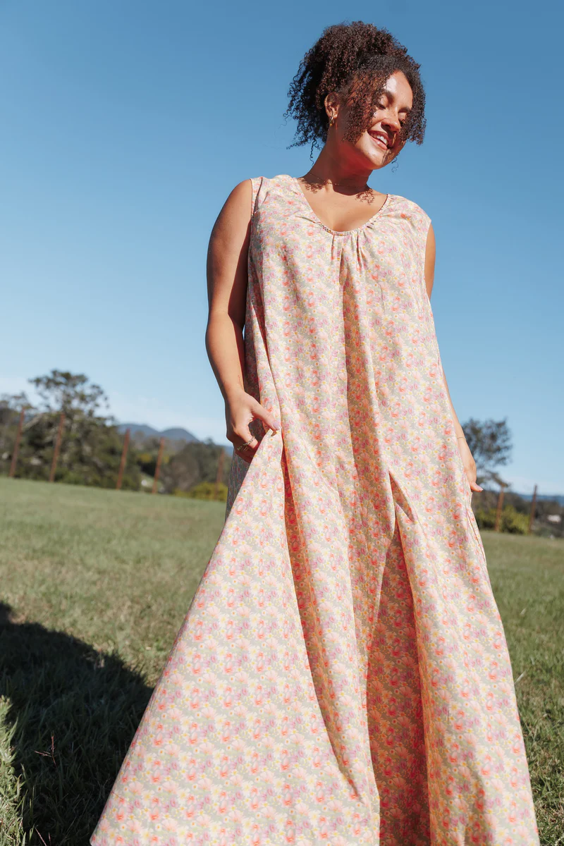 Laurita Maxi Dress - Sage Wildflower