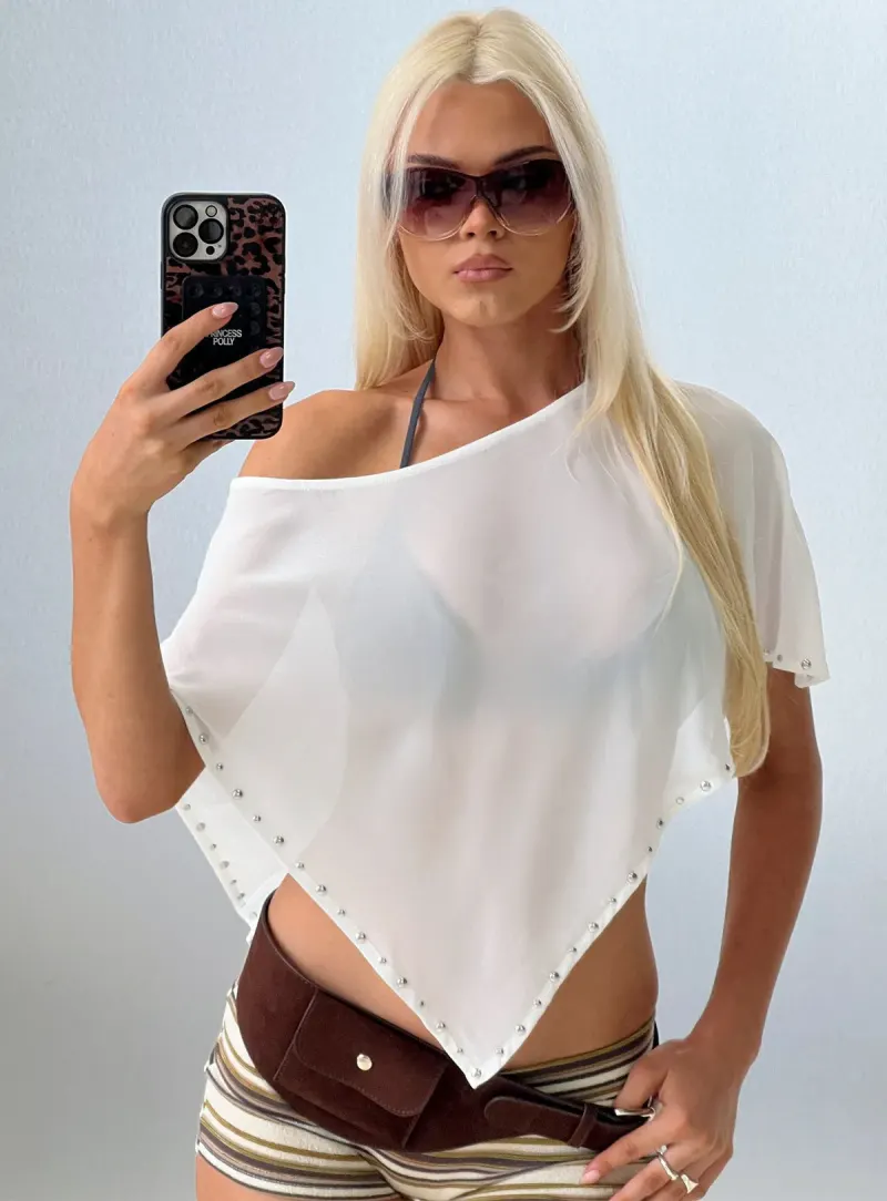 Safe Space Sheer Poncho White
