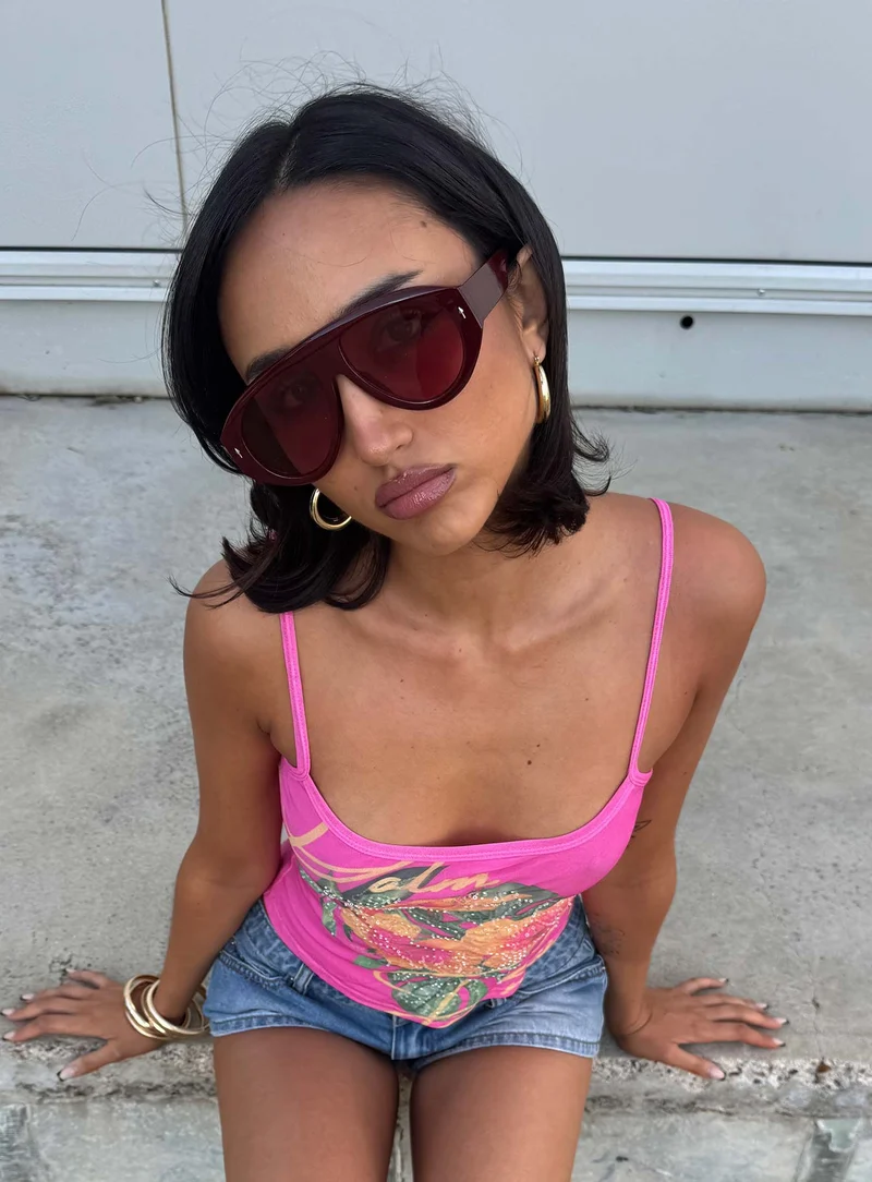 Marais Oversized Aviator Sunglasses Red