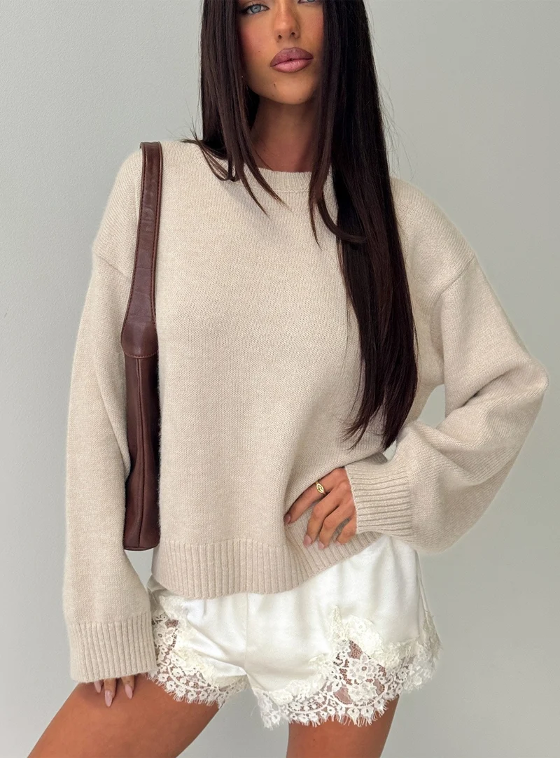 Elida Boxy Wide Sleeve Jumper Cream