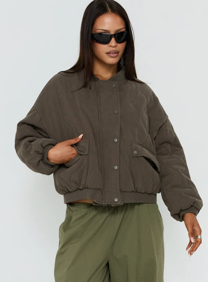 Stick Season Quilted Jacket Khaki
