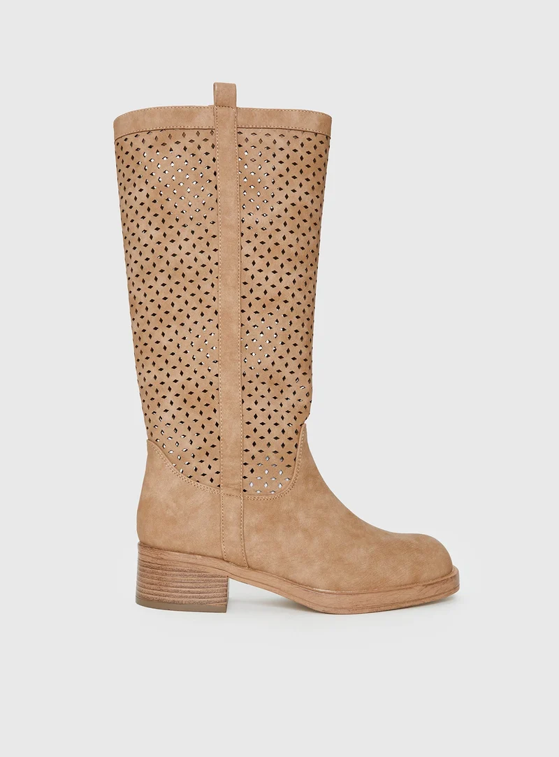 Therapy Festival Knee High Boots Natural