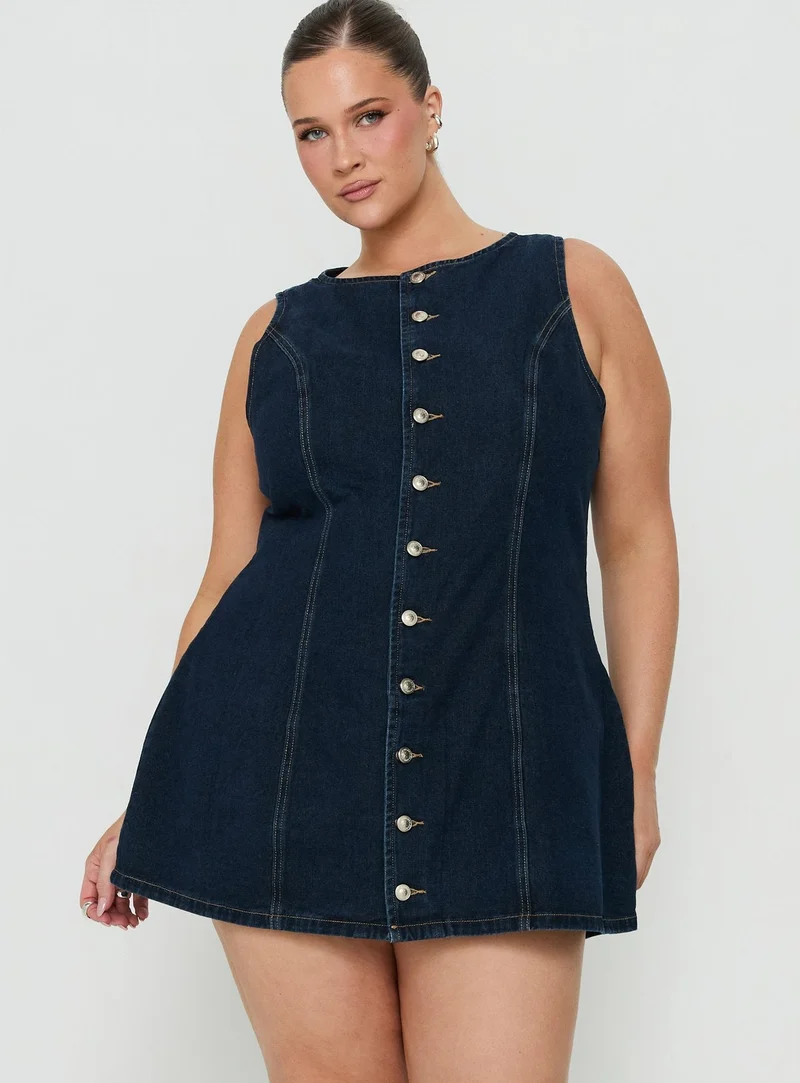 Yumiko Denim Romper Raw Denim Curve