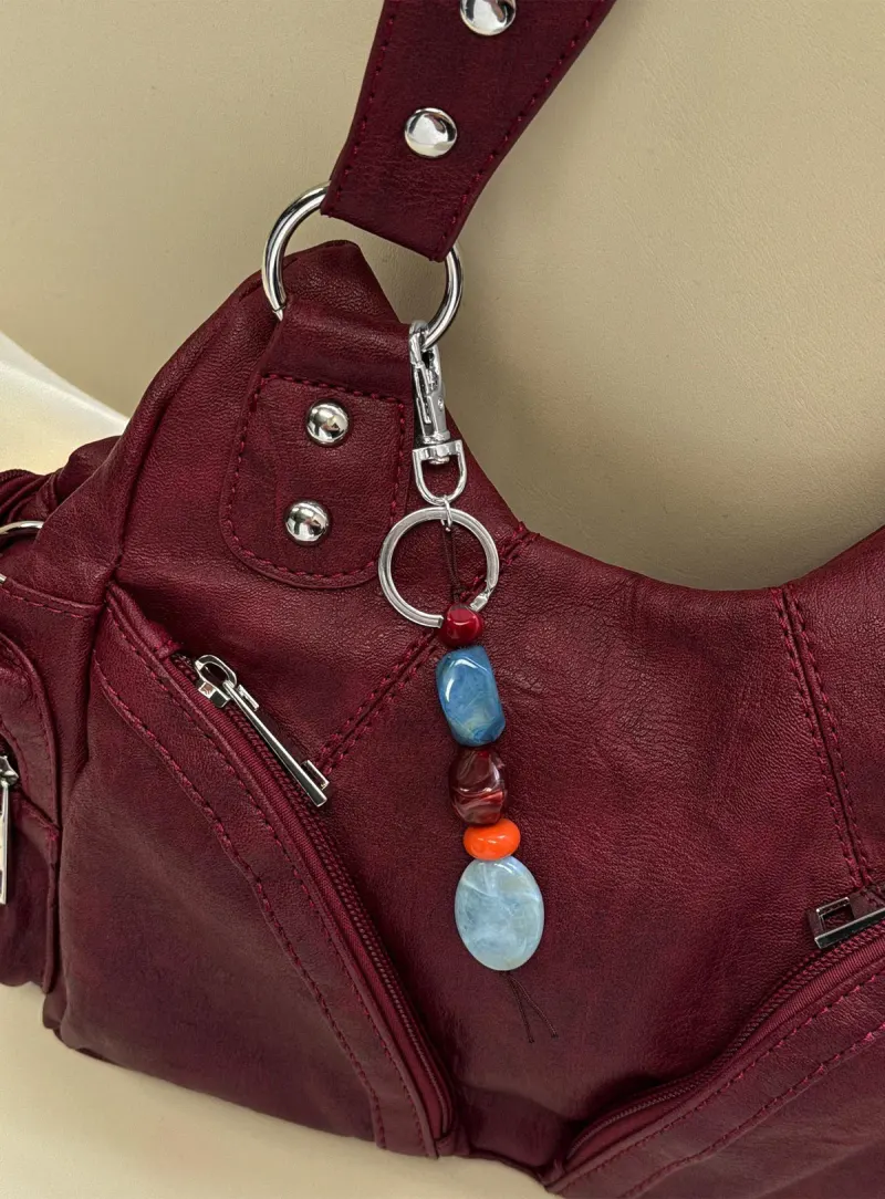 Loved And Lost Beaded Keychain Silver / Multi