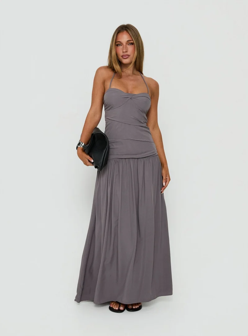 Marguerite Halter Maxi Dress Storm