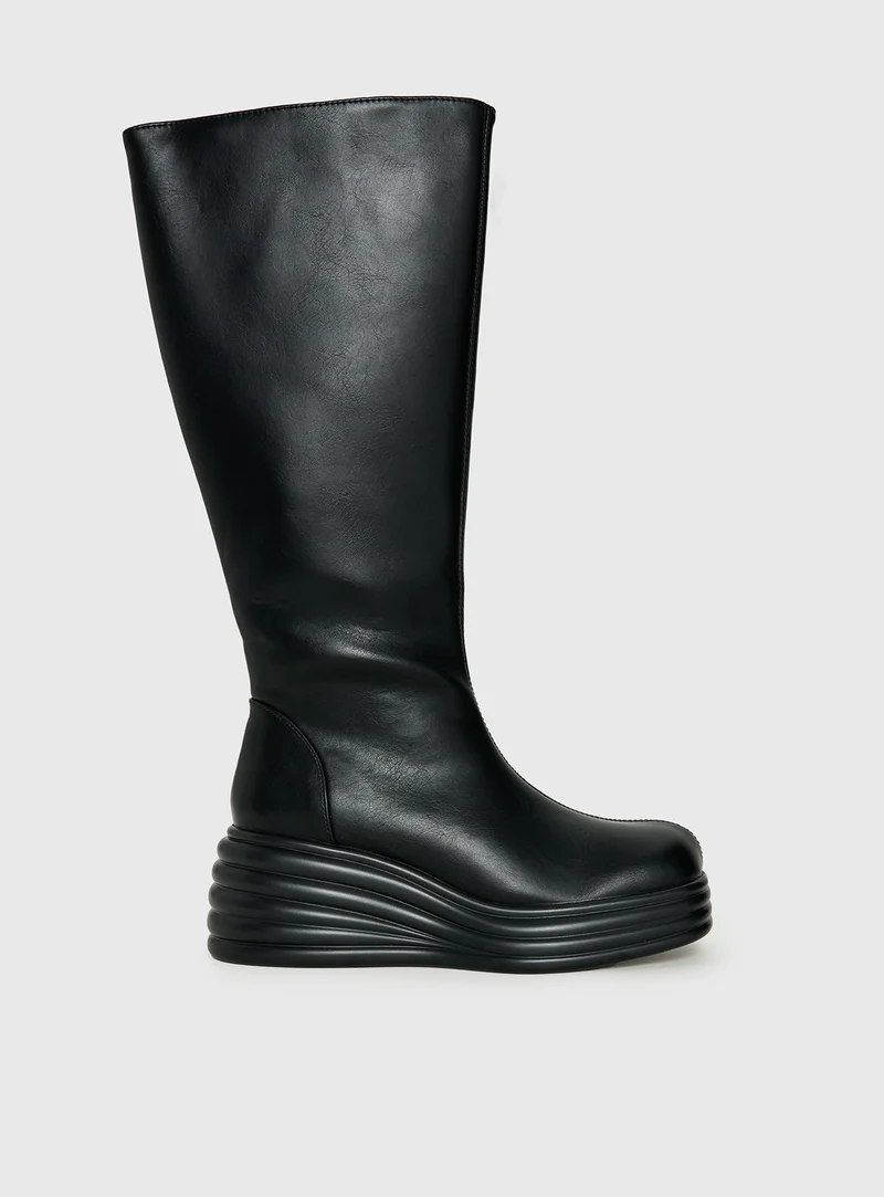 Therapy Frequency Knee High Boots Black