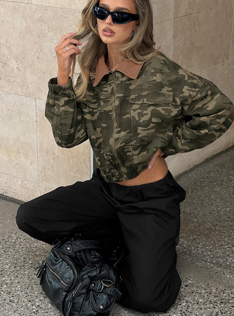Ramix Oversized Bomber Jacket Camo