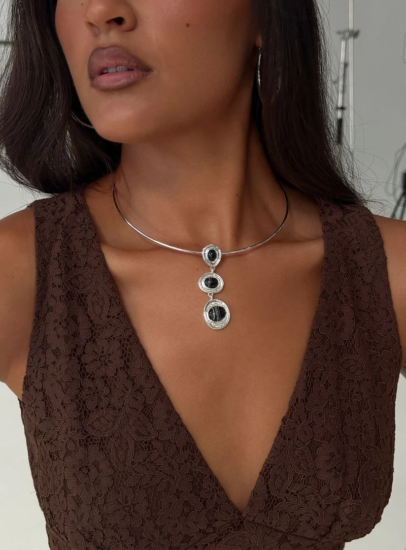 Fever Dream Pendant Necklace Silver / Black