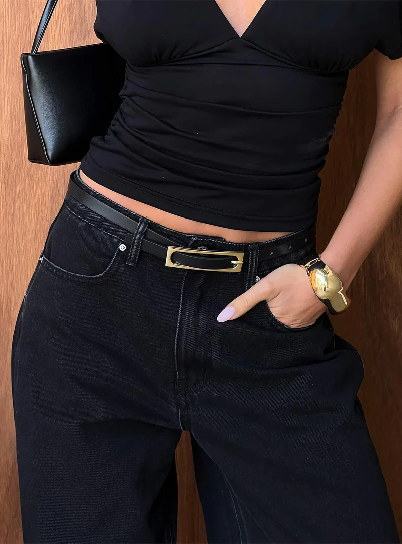 Odena Thin Belt Black / Gold