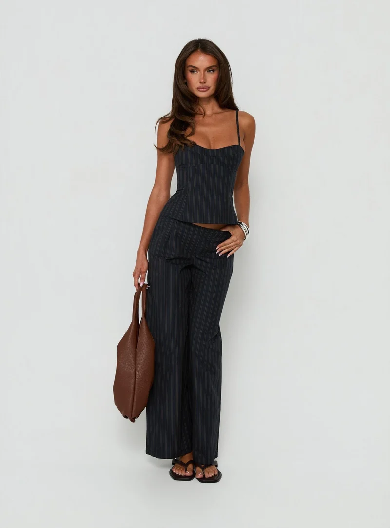 Kierstyn Corset Set Navy Stripe