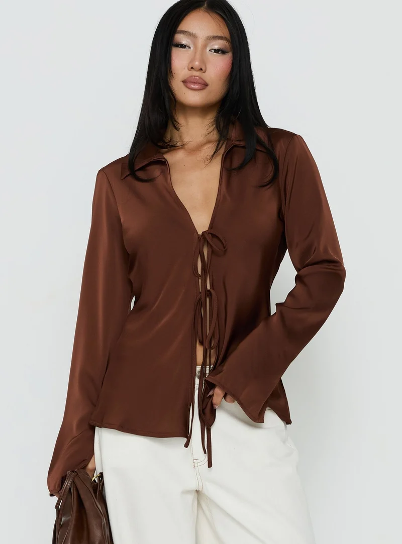 Way Life Goes Long Sleeve Top Chocolate