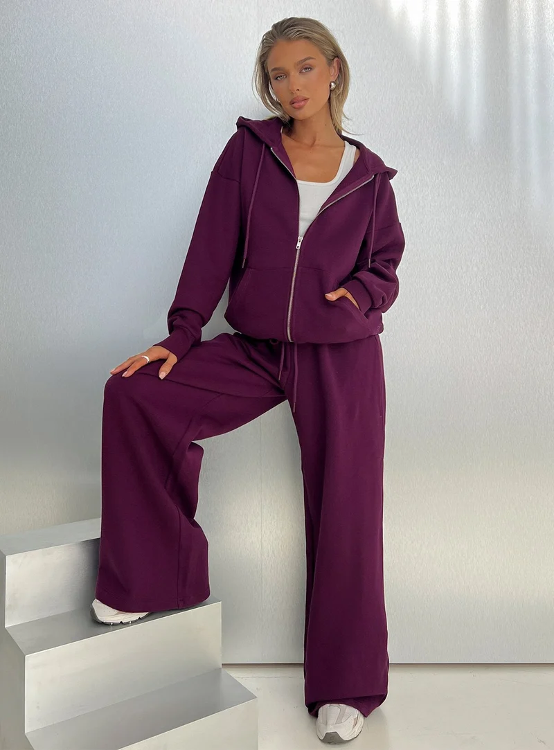 All Day Straight Leg Sweatpants Plum