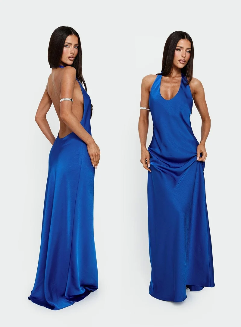 Bare Halter Maxi Dress Blue