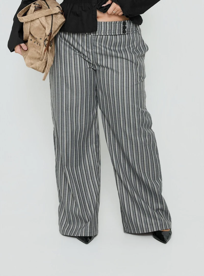 Cedars Low Rise Pant Grey Stripe Curve