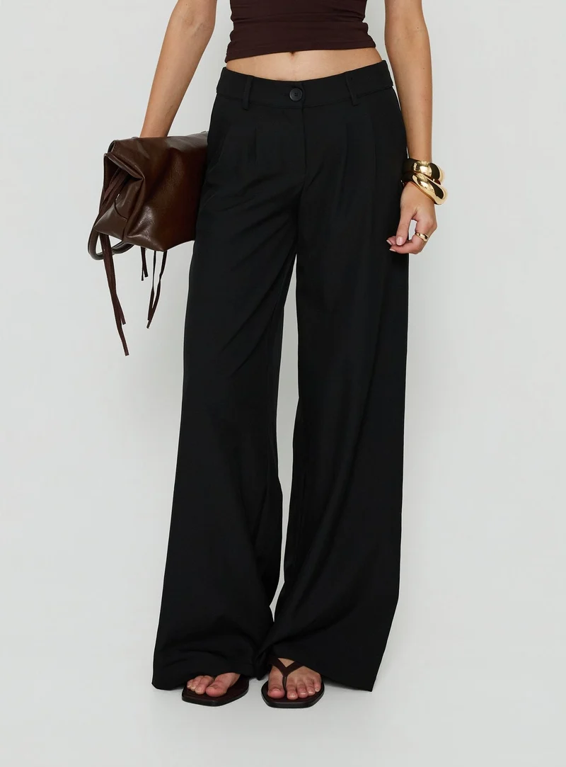 Archer Mid Rise Baggy Pants Black
