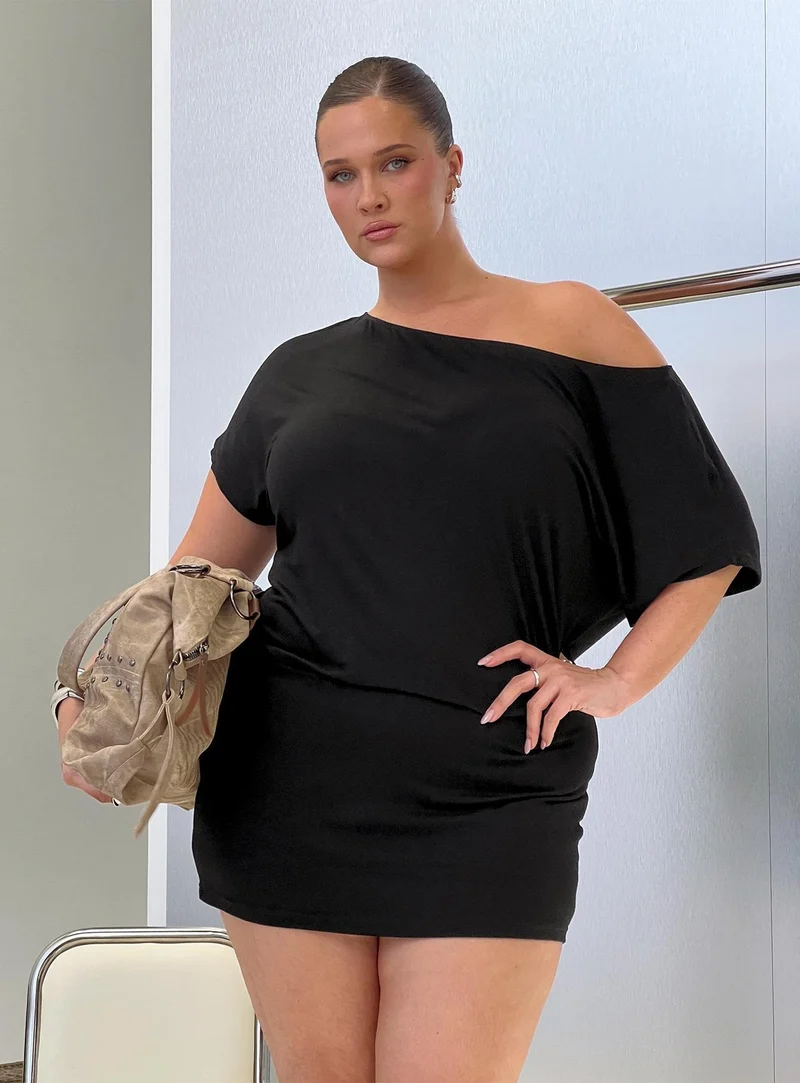 Esmie Off Shoulder Playsuit Black Curve