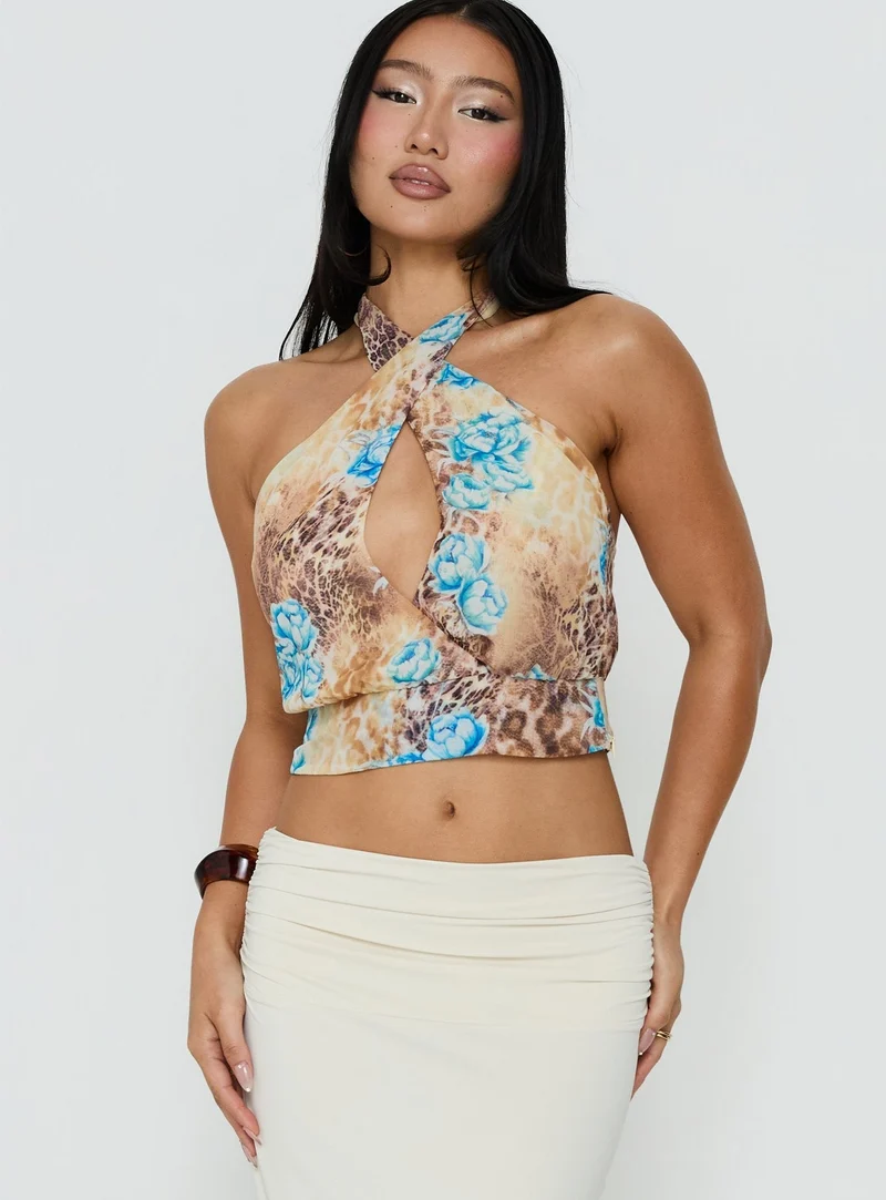 Kamella Keyhole Halter Top Multi