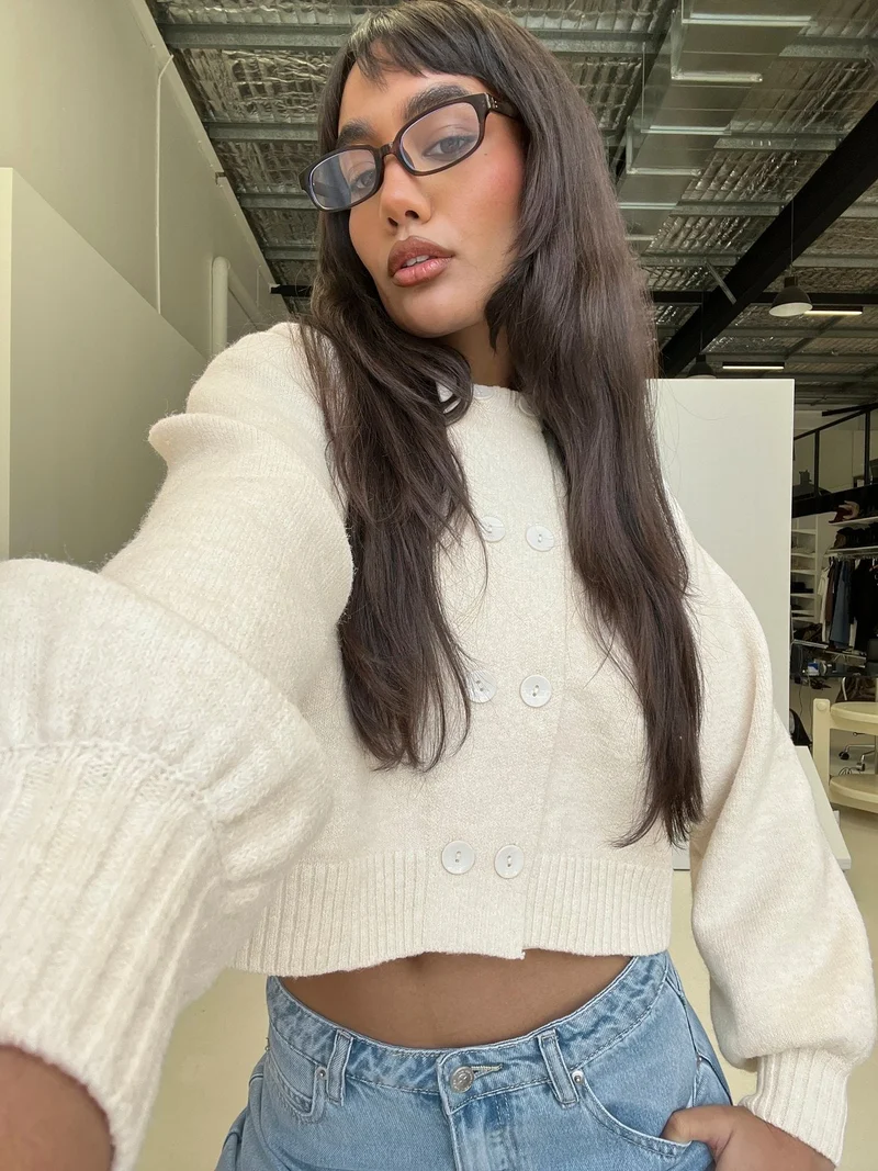 Kammi Button Up Cardigan Cream
