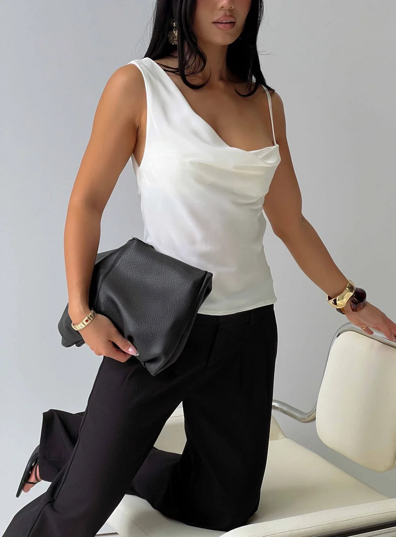 Winding Roads Layered Asymmetrical Top Cream